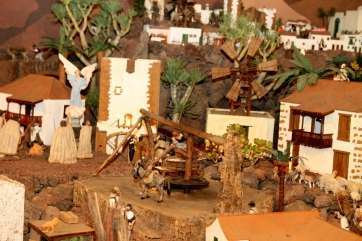 Detalle del belén canario de José Sánchez (Foto Jesús Ruiz Mesa)