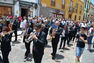 La Banda de Música de Telde, el pasado año en la procesión de San Juan Bautista (Foto TA)