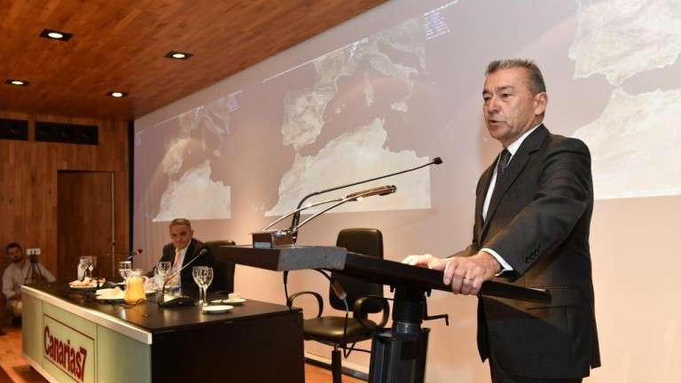 Paulino Rivero, durante la conferencia en Canarias7 (Foto Juan Carlos Alonso)