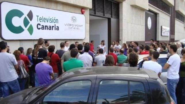 Imagen de archivo de una protesta de los trabajadores de Videoreport en Las Palmas de Gran Canaria. (Acfi Press)