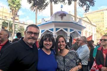 Telde en la manifestación por el Primero de Mayo en Canarias (Foto TA Y Orlando Mireles)