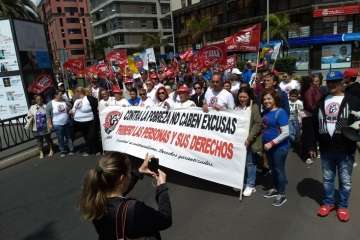 Telde en la manifestación por el Primero de Mayo en Canarias (Foto TA Y Orlando Mireles)