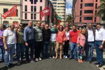 Telde en la manifestación por el Primero de Mayo en Canarias (Foto TA Y Orlando Mireles)