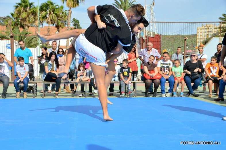 Imagen de archivo de una exhibición de lucha canaria en Telde (Foto Antonio Alí)