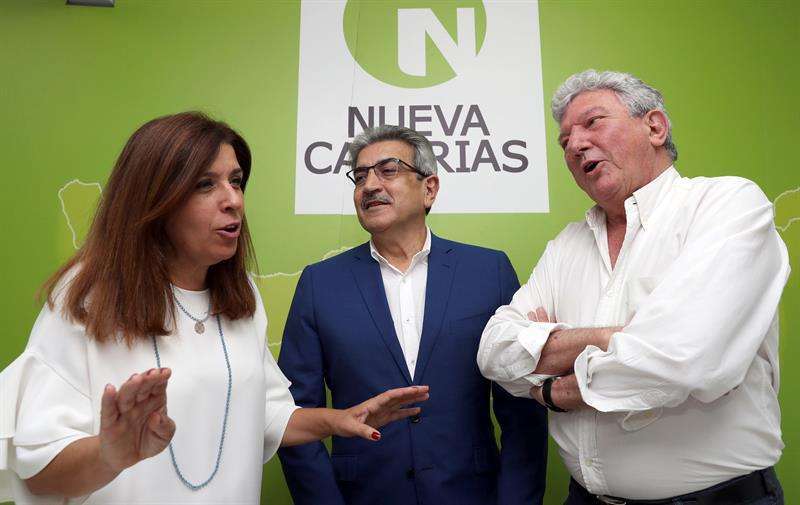 Líderes de NC en la rueda de prensa de este viernes (Foto TA)
