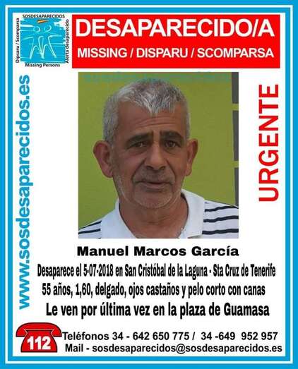 Manuel Marcos García había desaparecido el pasado jueves en Guamasa (Foto TA).