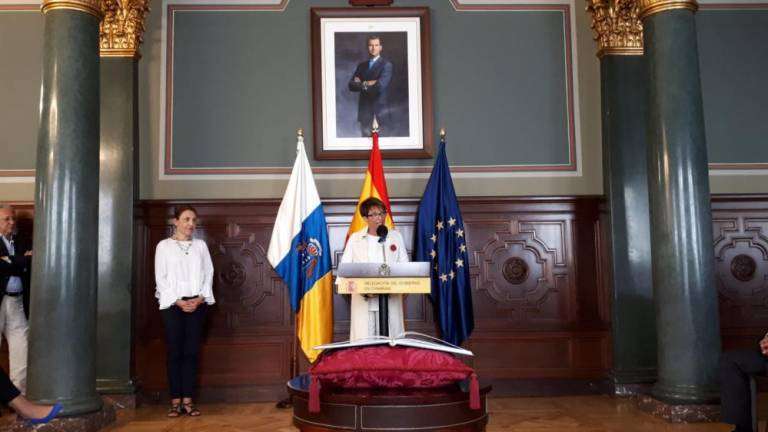 Elena Mañez toma posesión como delegada del Gobierno en Canarias (Foto Arcadio Suárez/C7)