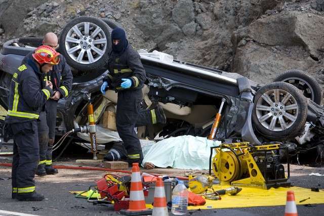 Imagen de archivo de un accidente mortal en Arguineguín (Foto Canarias7 / Borja Suárez)
