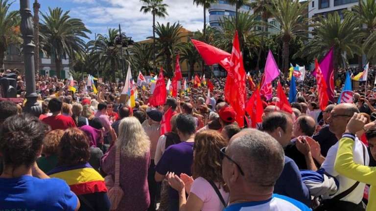 Imagen de archivo de una protesta de la plataforma en la capital grancanaria (Foto TA)