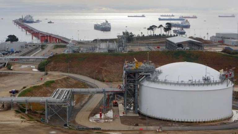 Imagen de archivo de las obras de la regasificadora de Enagás en Granadilla, al sur de Tenerife (Foto Canarias7)