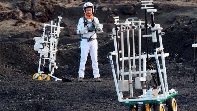 Imagen de las pruebas de la ESA en Lanzarote (Foto Efe)
