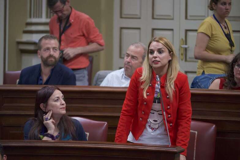 Imagen de archivo de Noemí Santana, portavoz de Podemos en el Parlamento canario (Foto TA)