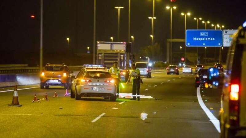 Imagen de un siniestro viario en la GC-1 (Foto Canarias7 / Borja Suárez)