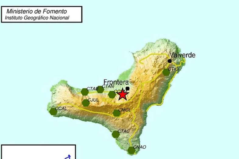 Punto donde se produjo el fenómeno telúrico (Foto IGN)