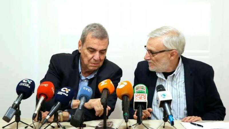 Guillermo de la Barreda y Marciano Sánchez, este miércoles en la capital tinerfeña (Foto Efe)
