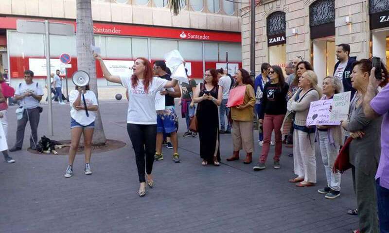 Ángeles Aguilar, en una concentración (Foto TA)