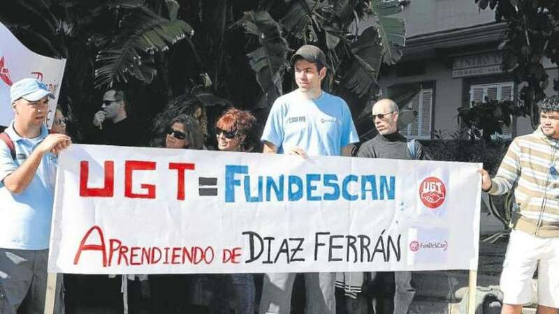 Imagen de archivo de una protesta de los trabajadores de Fundescan (Foto Canarias7)