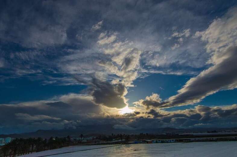 Imagen del municipio de Telde tras las lluvias de este lunes (Foto Antonio Rico)