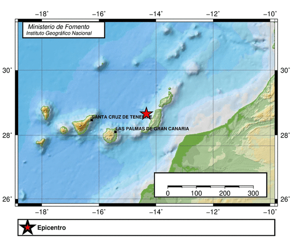 Punto donde se produjo el seísmo (Foto TA)