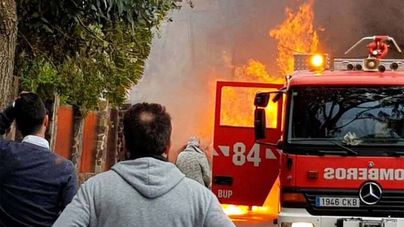 Imagen del incendio en el que murió María (Foto Canarias7)