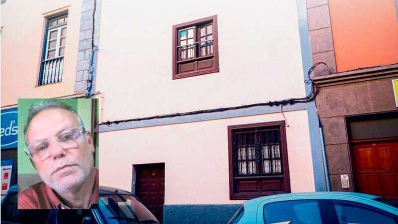 Fachada de la vivienda donde vivía la víctima, junto a una imagen de Ignacio F.G.D. (Foto Diario de Avisos)