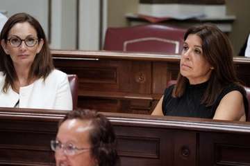 Carmen Hernández, diputada regional de NC y vicealcaldesa de Telde, en las primeras sesiones del Parlamento Canario este martes y miércoles (Foto TA)