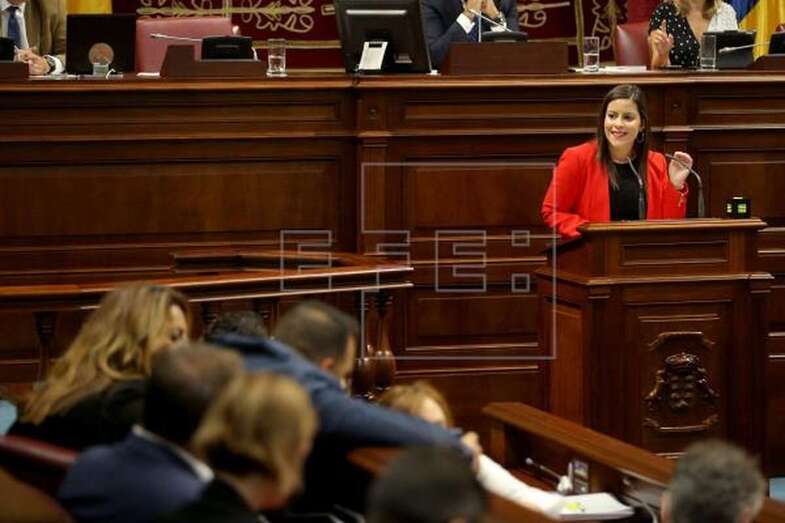 La consejera de Turismo, Yaiza Castilla, compareció este viernes ante el pleno del Parlamento regional (Foto Efe / Cristóbal García)