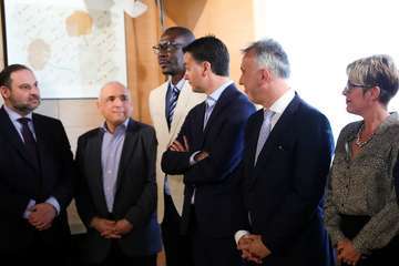 La firma del acuerdo entre NC y PSOE tuvo lugar este viernes en Madrid (Foto TA)