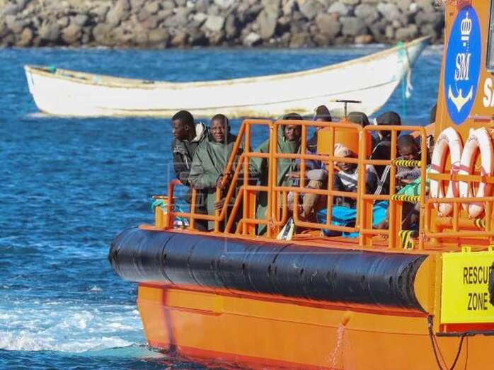 Imagen de archivo de la llegada de migrantes a Gran Canaria (Foto Efe)