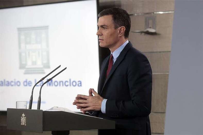 El presidente del Gobierno durante su comparecencia (Foto TA)