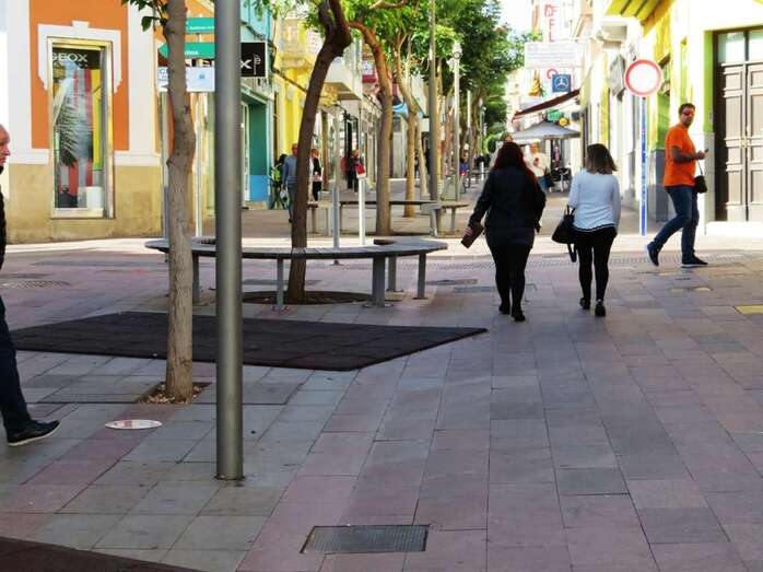 Zona peatonal de Los Llanos de Telde (Foto TA)