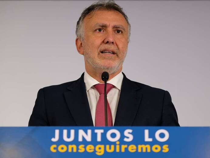 Ángel Víctor Torres, en la rueda de  prensa de este domingo (Foto TA)