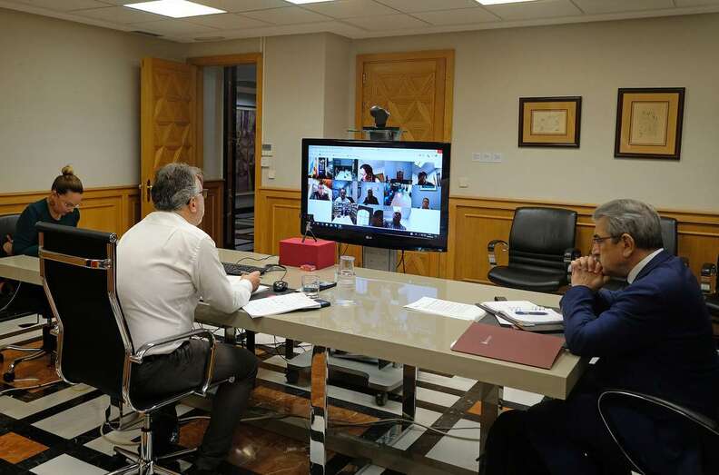 Reunión telemática con el presidente del Gobierno de Canarias (Foto TA)