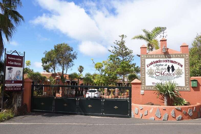 Entrada de la residencia de mayores Jardines de San Marcos, en Tegueste (Foto  Delia Padrón/Diario de Avisos)