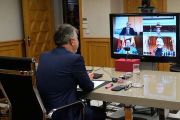 Torres traslada al G4 canario las últimas medidas para atajar la crisis sanitaria y económica (Foto TA)