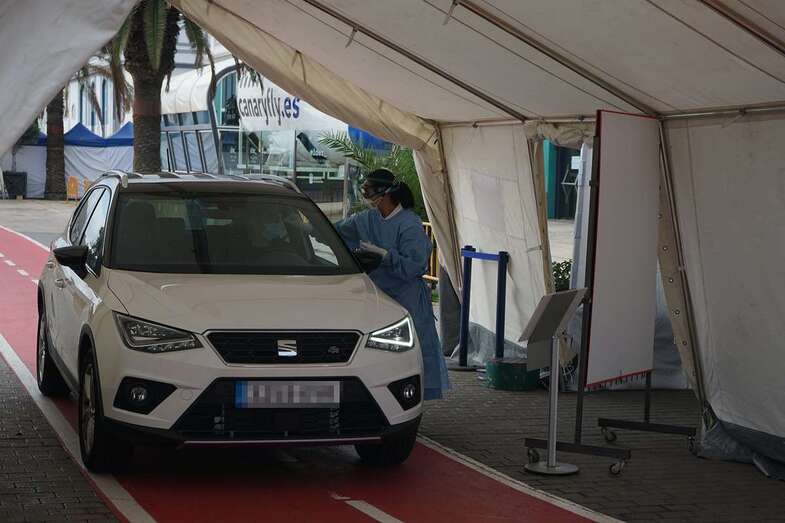 Punto de realización de test en la capital grancanaria (Foto TA)
