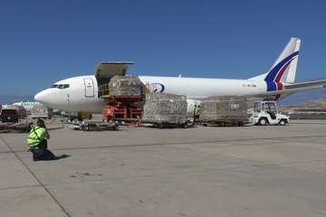 Gando recibe un nuevo cargamento con 49.200 hisopos para el diagnóstico de Covid-19 (Foto TA)