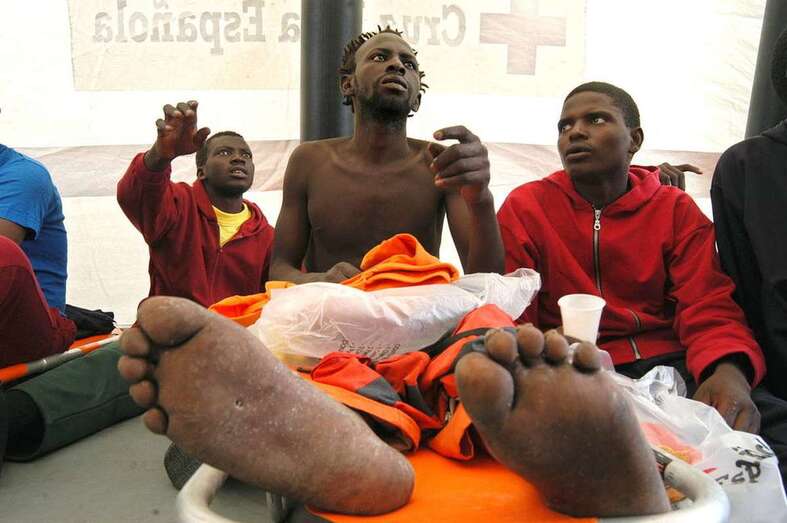 Imagen de inmigrantes llegados a Canarias (Foto Cope Canarias)