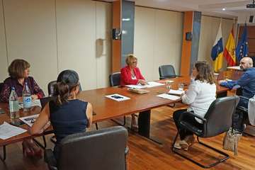 Reunión de la consejera de Empleo del Gobierno de Canarias, Elena Máñez, con representantes de la Fecam (Foto Acfi Press)