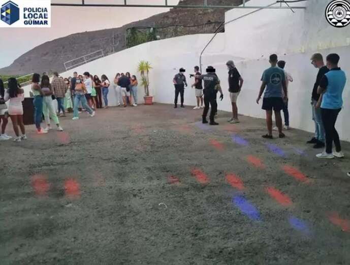 Fiesta de jóvenes desmantelada en Güímar/Gobierno de Canarias.