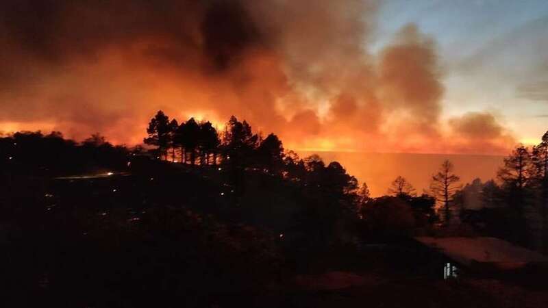 El incendio de Garafía, este viernes, al atarceder/CanariasAhora.