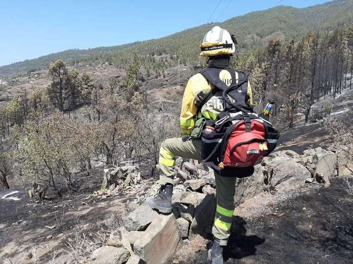 Imagen de uno de los últimos incendios forestales declarados en La Palma (Foto TA)