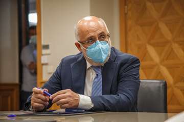 Reunión del presidente de Canarias, Ángel Víctor Torres, con el presidente del Cabildo de Gran Canaria, Antonio Morales/TA.