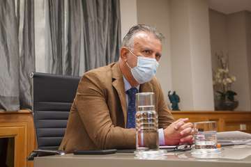 Reunión del presidente de Canarias, Ángel Víctor Torres, con el presidente del Cabildo de Gran Canaria, Antonio Morales/TA.