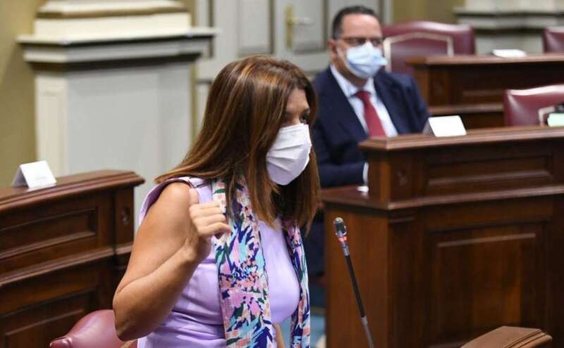 Carmen Hernández, en una imagen de archivo, en el Parlamento canario/TA.