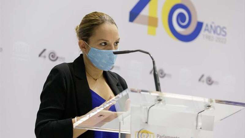 La consejera de Derechos Sociales del Gobierno de Canarias, Noemí Santana (Foto EFE)