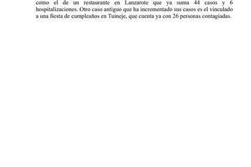 Comunicado oficial sobre los casos diarios y los brotes de la última semana de Covid-19 en Canarias/TA.