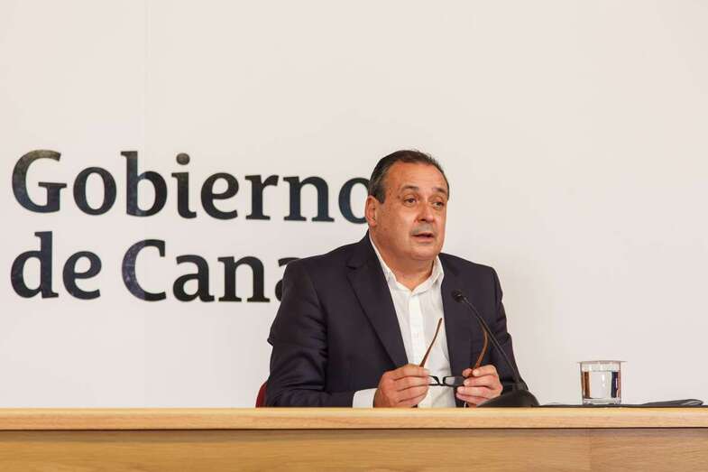 Blas Trujillo durante la comparecencia de esta tarde/TA.