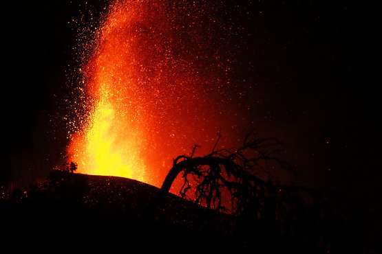 Erupción volcánica en La Palma, jornada del 22 de septiembre de 2021/Acfi Press.