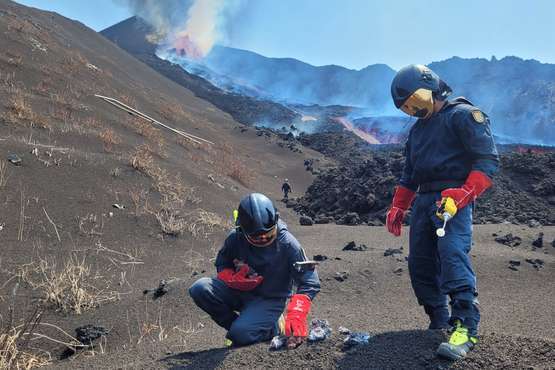 La erupción volcánica de La Palma durante la jornada de este domingo 3 de octubre/Acfi Press/IGME y otros.